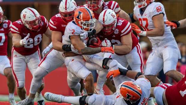 Ty Robinson and Colton Feist and Chase Brown 2022 Nebraska vs. Illinois football